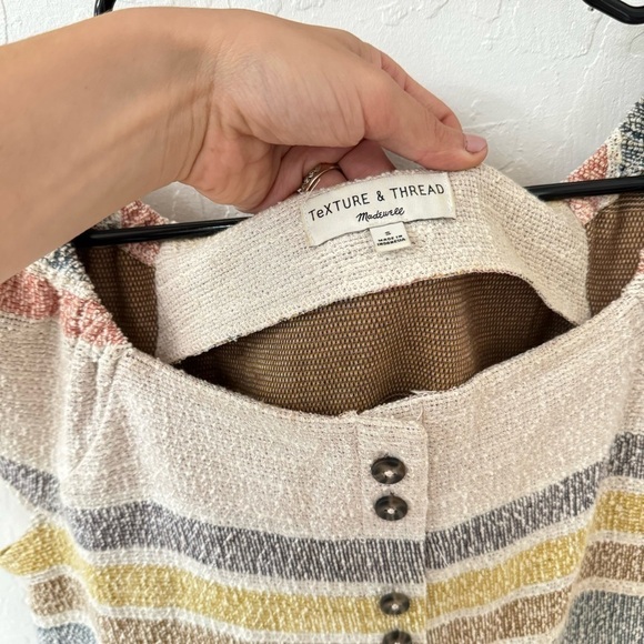 Madewell Texture and Thread Multicolor Cotton Cap Sleeve Mini Dress S - Picture 3 of 11